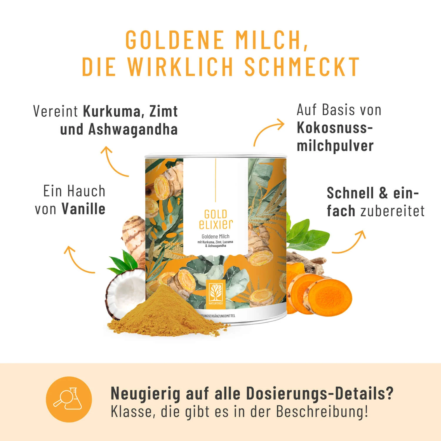 Goldelixier: Goldene Milch mit Kurkuma, Zimt, Lucuma & Ashwagandha - Image 3