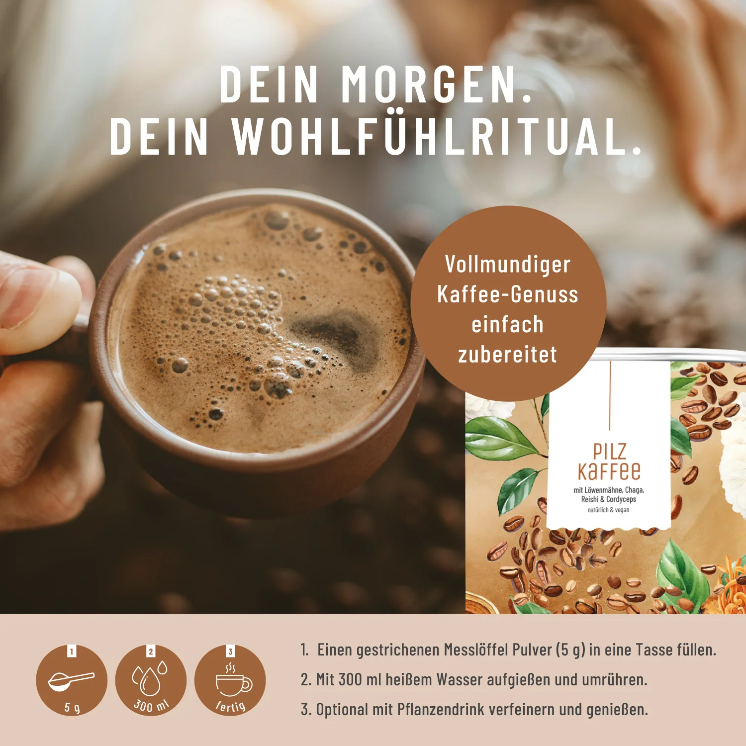 Pilzkaffee: Löwenmähne, Chaga, Reishi & Cordyceps - Image 7