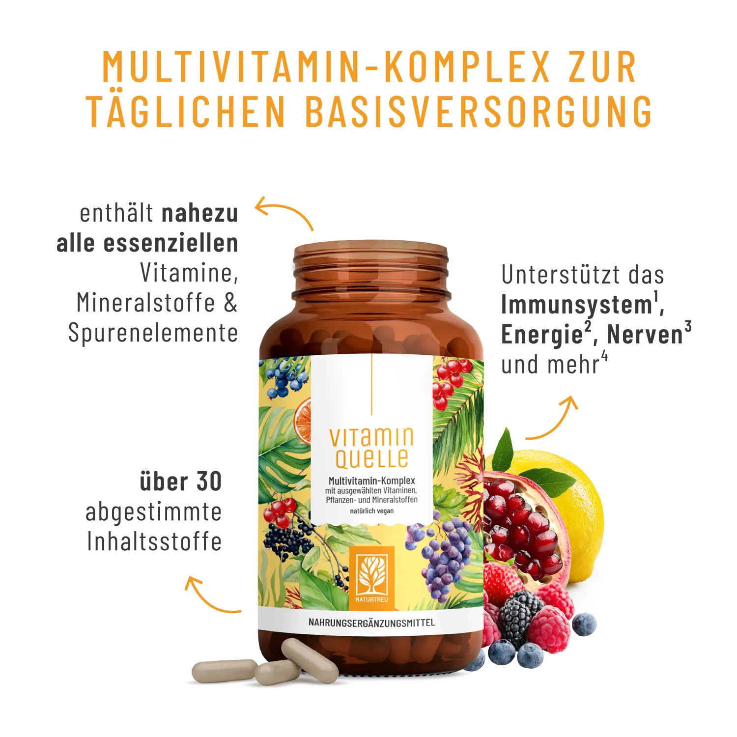 Vitaminquelle: All in One Multivitamin mit 35 Vitaminen, Pflanzen- & Mineralstoffen - Image 3